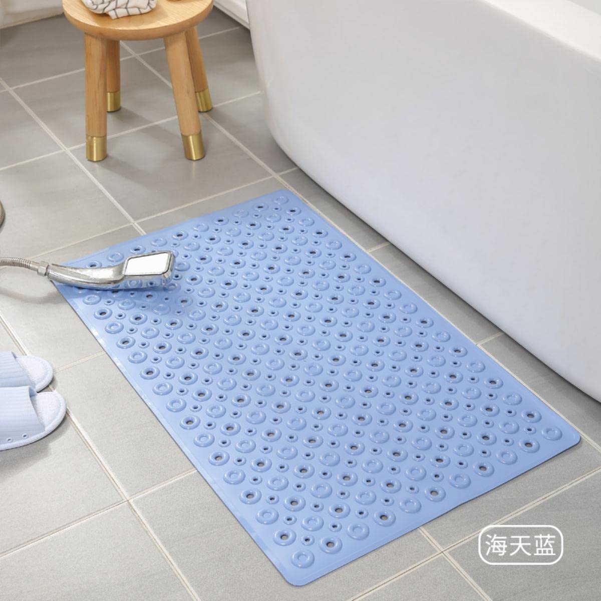 Alfombrilla de baño Baño del hotel Alfombrilla antideslizante Ventosa Ducha Resistente a caídas Alfombrilla de PVC Alfombrillas de baño Baño Antideslizante Filtración Alfombra-Dousha Green,40cm x 70cm