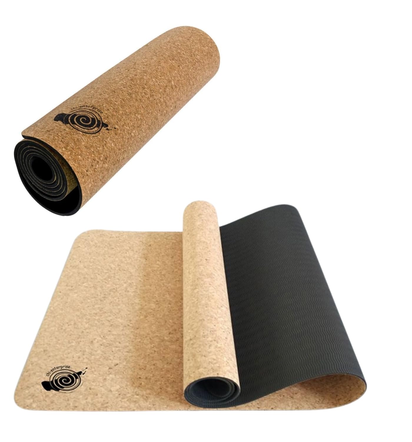 Tappetino yoga sughero antiscivolo 6 mm Ecologico TPE per Pilates Fitness 183x60 cm superficie naturale Resistente e Lavabile Ideale per casa palestra mindfulness - chi-enterprise