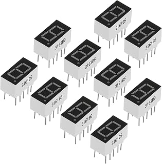 PATIKIL LED Display Digital Tube, 20 Pack Common Anode 7 Segment 10 Pin 1 Bit 2.1V 0.36