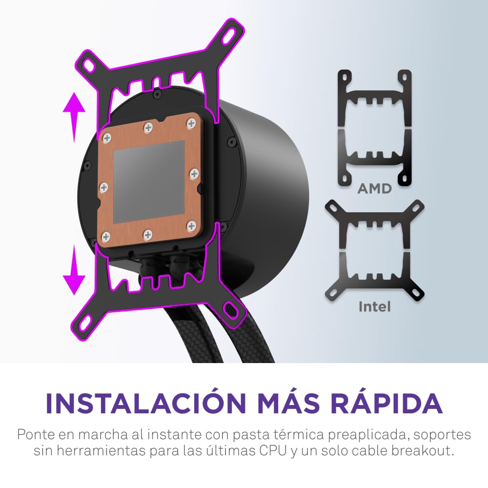 NZXT Kraken Elite 360 - Refrigeración líquida CPU AIO 360mm - Radiador - 3 ventiladores F120P - Bomba con pantalla IPS LCD 2,72" personalizable - Intel LGA 1700/1200/115X/1851, AMD AM5/AM4 - Negro — view 8