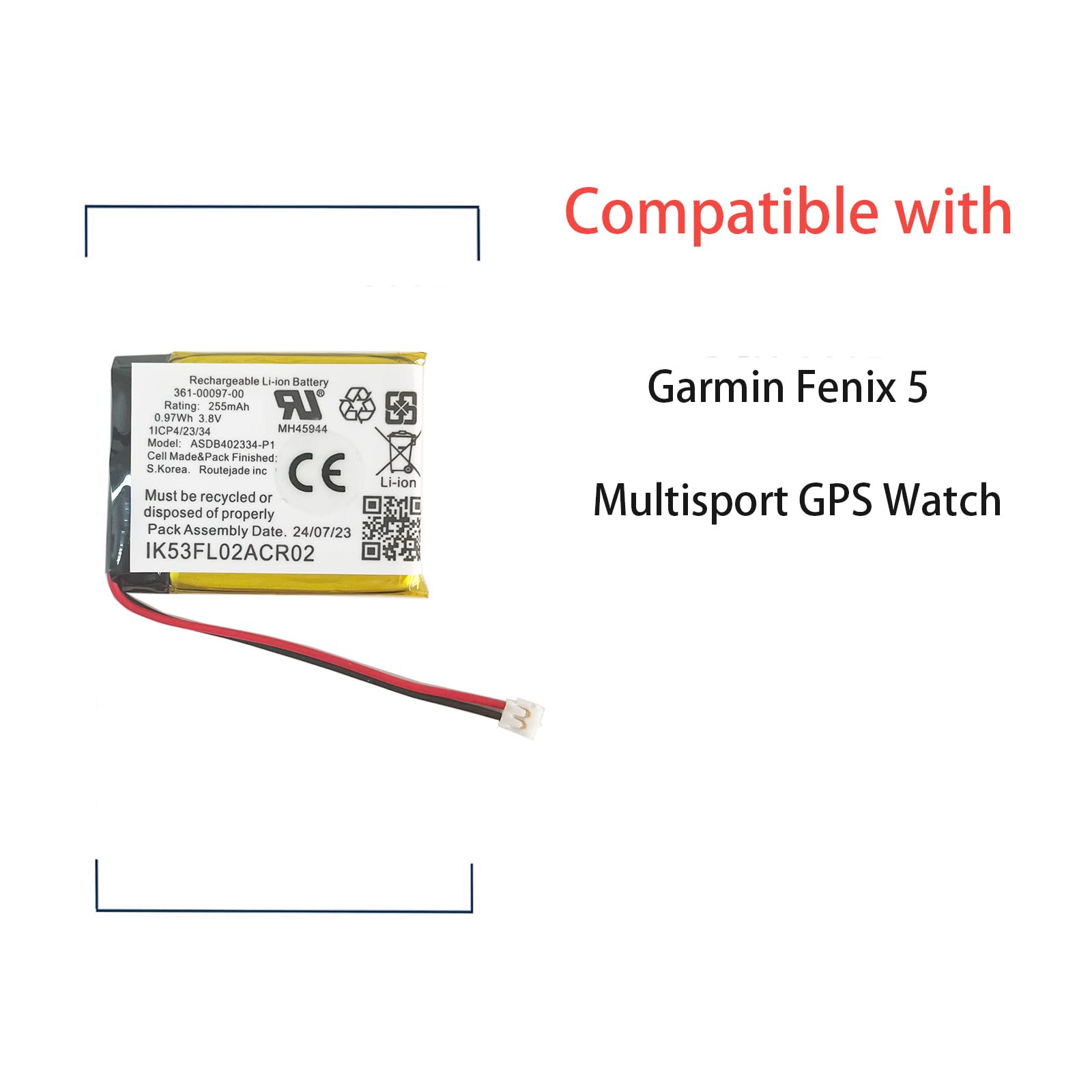 Batteria Ricambio Per Garmin Fenix 5X - 430 MAh Con Kit Installazione