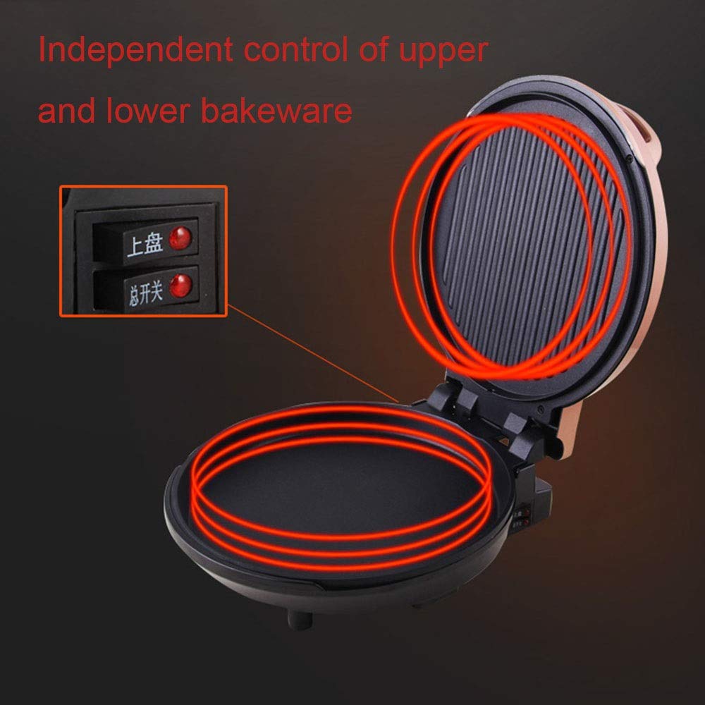 Bandeja para hornear eléctrica, sartén eléctrica automática, Máquina para hacer pizza antiadherente para el hogar, Crepera eléctrica de 1300 W, máquina de panqueques con calefacción de doble ca