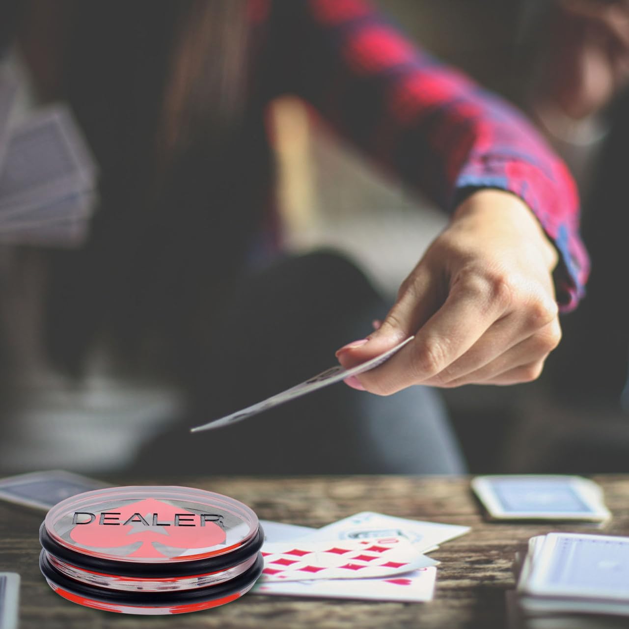 BESPORTBLE Jeton De Poker Bouton Croupier 75 Mm Grand Format pour Joueurs, Accessoire en Acrylique Double Face, Marqueur De Jeu Poker, Tournoi Et Parties à Domicile,