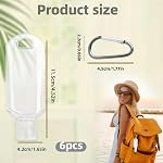 6 Pack Travel Size Bottles, 50ml TSA-Approved Refillable Containers with Clips, Leakproof Squeeze Bottles for Hand Sanitizer, Shampoo, Toiletries, Portable Clear Plastic Travel Essentials