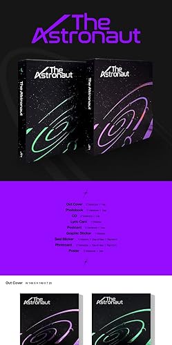 Miniatura 2 de BTS JIN - Póster plegable de primer álbum individual de The Astronaut + Photobook + tarjeta lírica + postal + calcomanía gráfica + adhesivo de sello