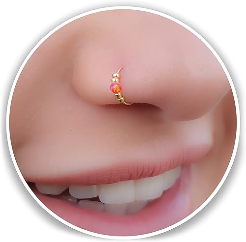 Miniatura 17 de Anillo de nariz de ópalo delicado