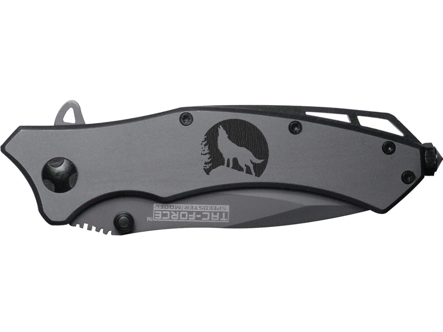 NDZ Performance Wolf Moon Engraved TAC-Force TF-820GY Speedster Model Folding Pocket Knife