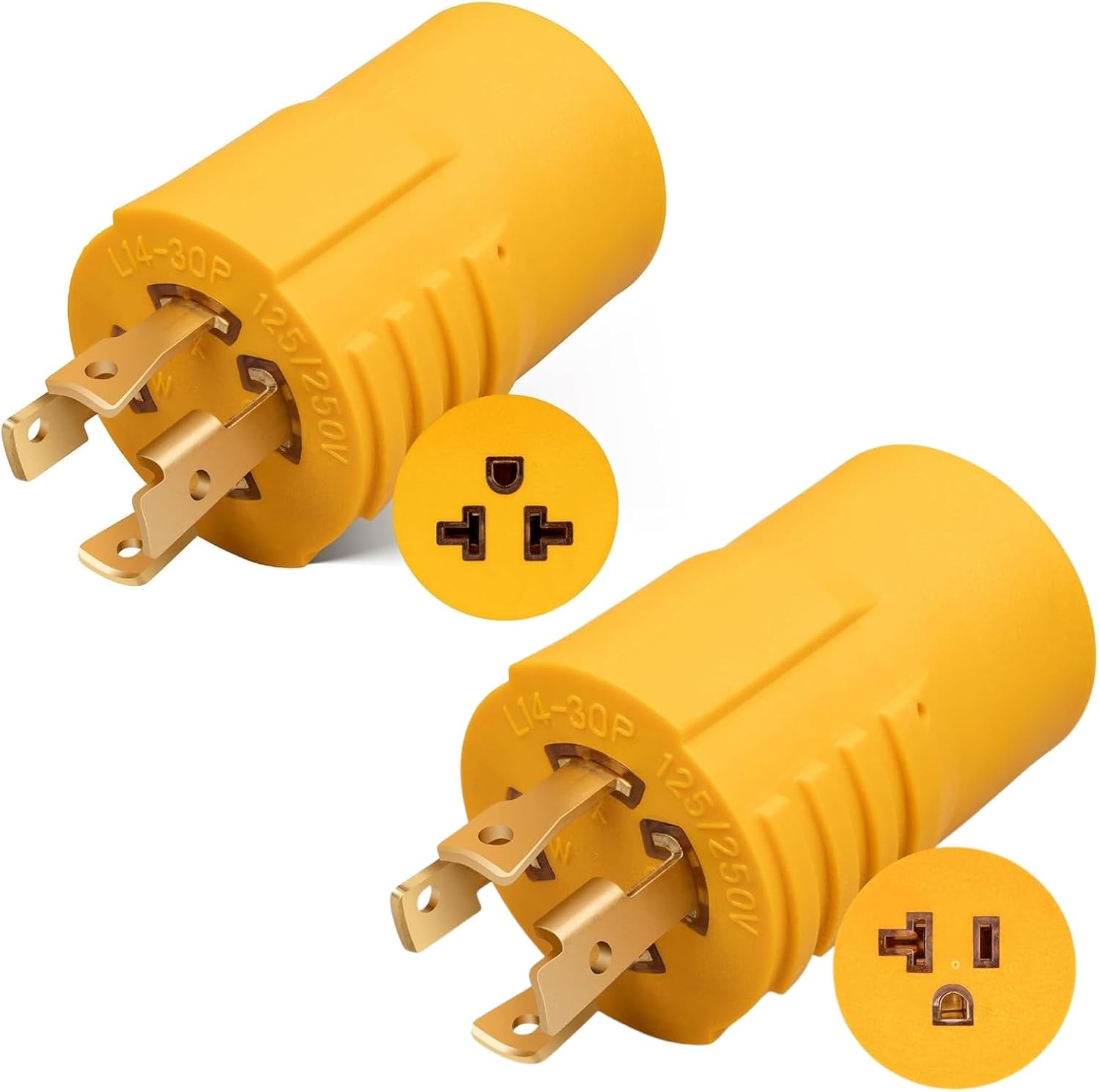 MECMO 30 Amp to 15A 20A 120V & 240V Generator Distribution Adapter L14-30P to 5-15/20R or 6-15/20R, 30A 4-Prong Locking Generator L14-30P to 5-15R 5-20R 6-15R 6-20R for EV Charging, HVAC, Industrial