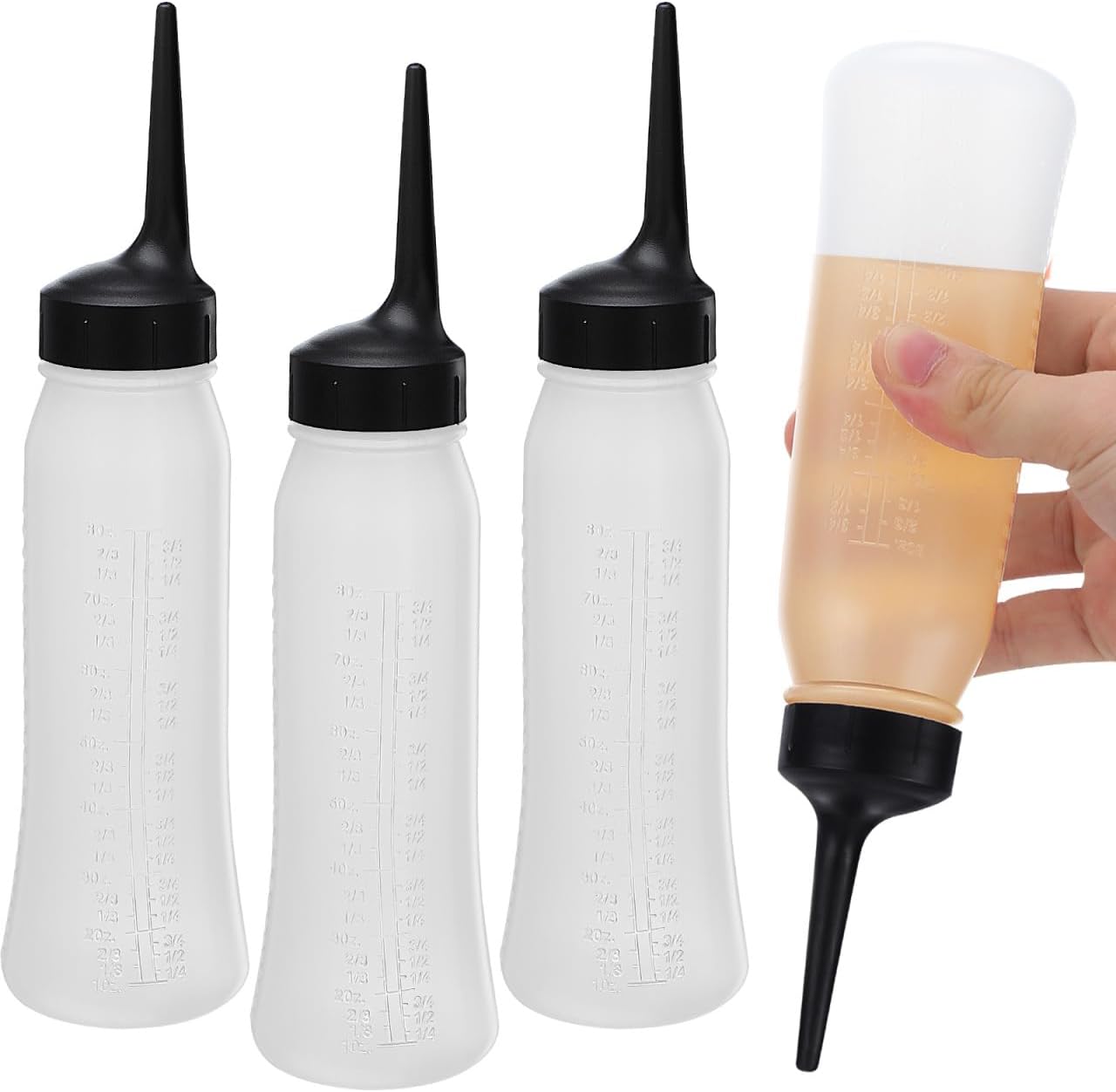 Beaupretty 3pcs Dry Cleaning Bottle Hair Dye Bottle Applicator s Hair Dye Containers Squeeze s Empty Squeeze Color Applicator Empty Salon