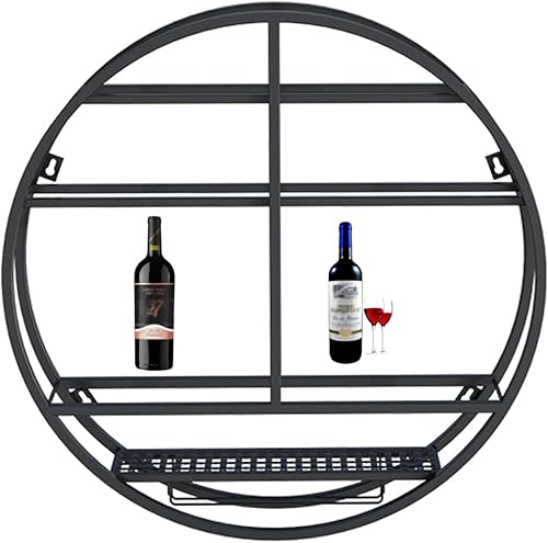 Estante colgante para copas de vino montado en la pared, Estante para copas de vino para barra de cocina, soporte de exhibición redondo de la taza