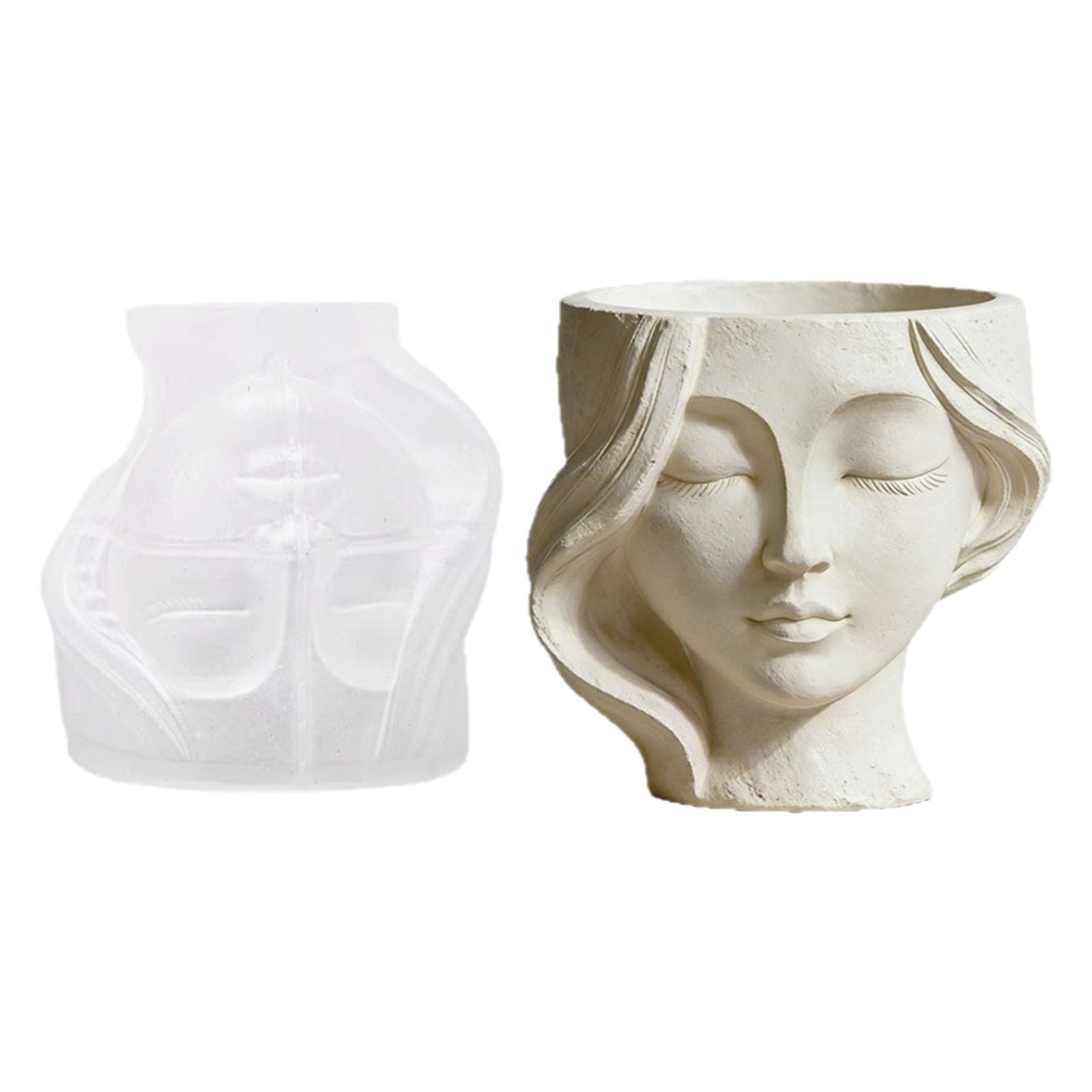 ZEPFJHE Beauty Lady Scuplture Silicone Molds for Crafting Holder Pencil Cup Gypsum Vases and Decorative Flowerpot Elastomer Cast