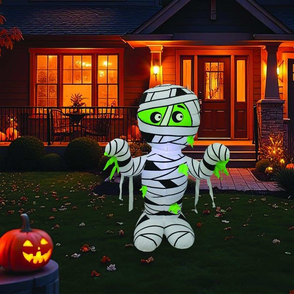 4 Foot LED Inflatable Mummy – Pre-Lit Indoor/Outdoor Halloween Yard Decoration