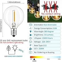 Thokono G40 LED izzó 25db meleg fehér E12 foglalat IP44 vízálló kerthez 2
