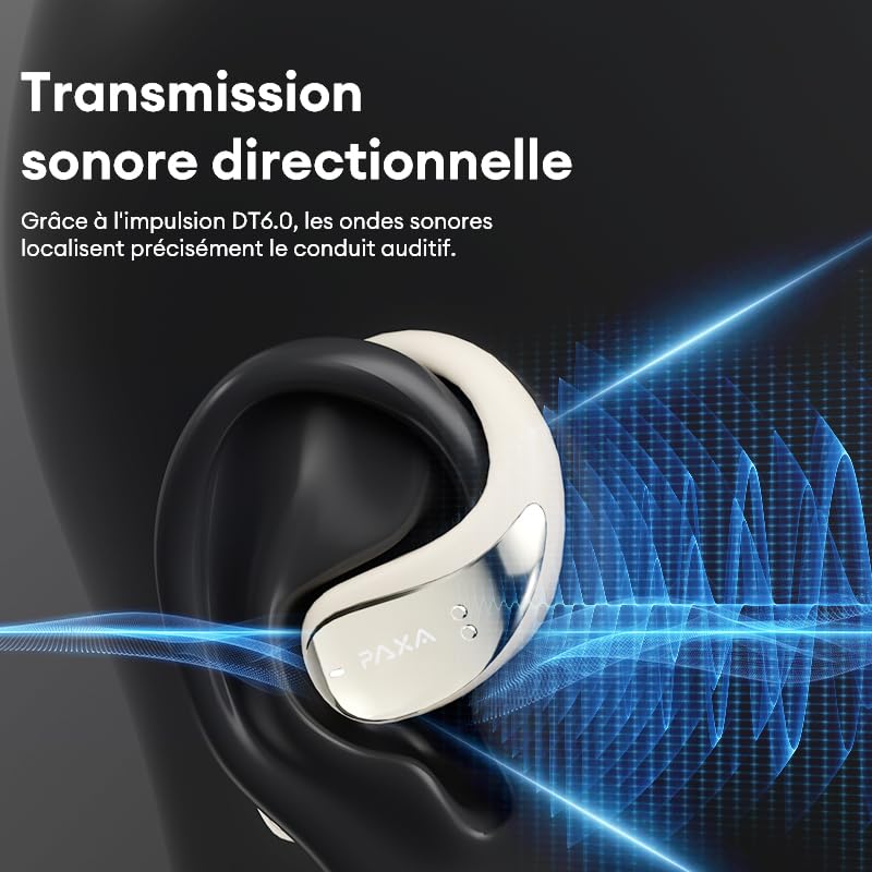 PAXA Vogbuds5Proai Auricolari Traduttore Ia, Auricolari Open-Ear Wireless 3-In-1 Con App, Traduttore Vocale Bluetooth 5.4, Cuffie Intelligenti Con Display Led, Autonomia Fino A 40 Ore, Nero