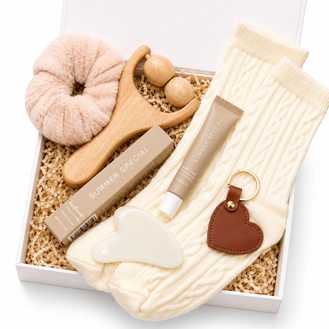 HELLO REGALI Scatola per la cura di sé per le donne, set di coccole per lei, relax per donne, scatola spa, regalo di compleanno per lei, set di calzini accoglienti, benessere per mamma, amica, sorella