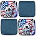 CornholeAce PRO Beast Carpet Cornhole Bags (Set of 4) Navy Blue Carpet, Wolf USA, Herringbone Fabric, Waterproof, Plastic Resin Filled, Dual Sided, Professional, Regulation, 6x6, 16oz, Made in USA