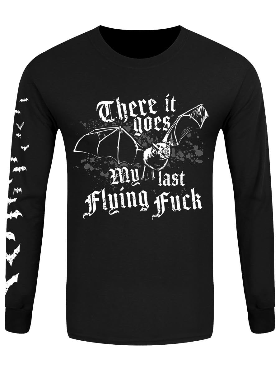 Grindstore Men's Black There It Goes My Last Flying Fuck Long Sleeve T-Shirt - Extra Large (42-44)