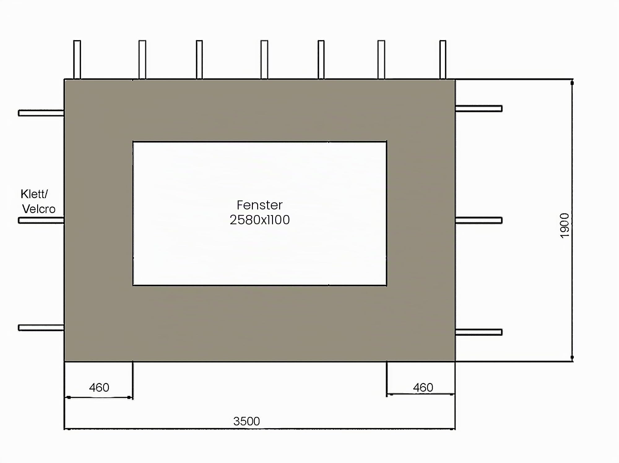 QUICK STAR Set Ersatzdach und 2 Seitenteile für Garten Pavillon 3x4m Grau RAL 7012 Antik Pavillondach Ersatzbezug Seitenwände