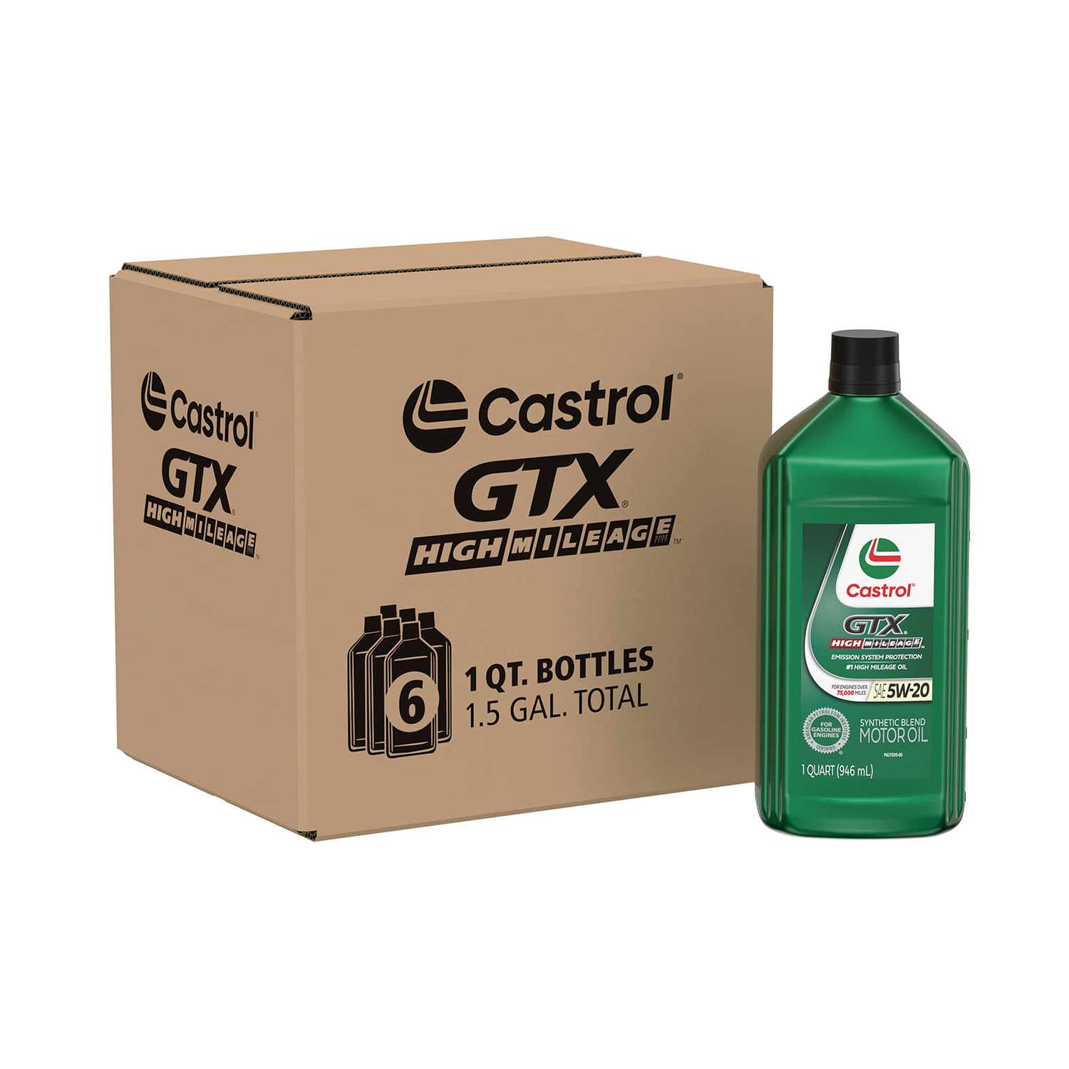 Castrol GTX High Mileage 5W-20 Synthetic Blend Motor Oil