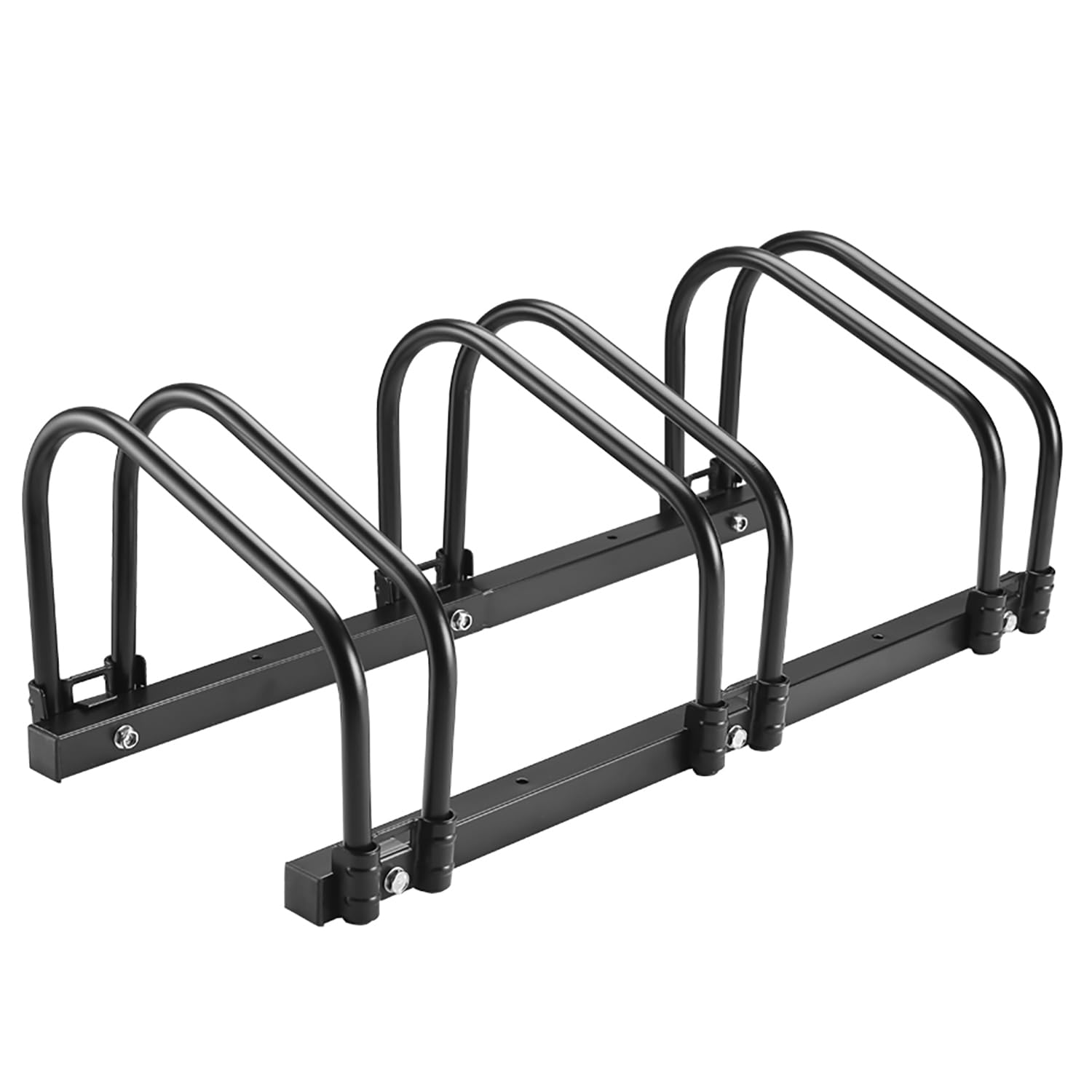 Garaje para 3 bicicletas ordenado con este soporte de suelo para ruedas de 2.4 pulgadas