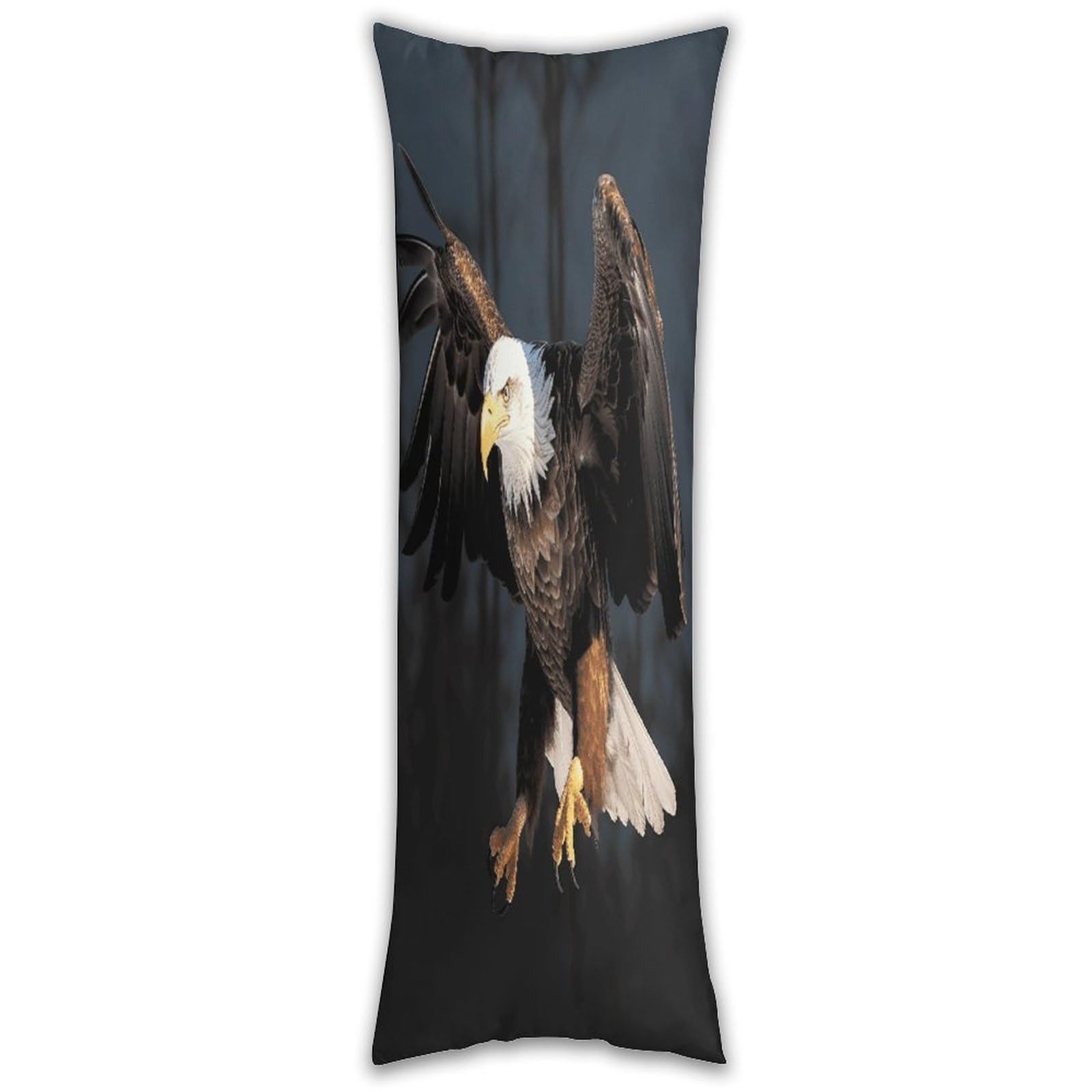 3D Bald Eagle Pillow Cases Breathable Vertical Long Pillowcase Body Pillowcase with Hidden Zipper Closure Soft and Cozy Pillow Cover 20x54 Inches for Bedroom Couch
