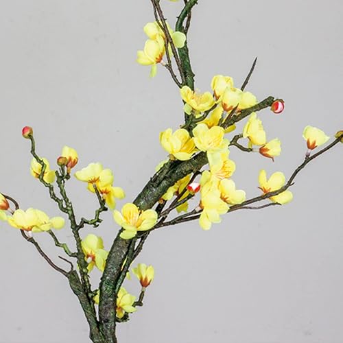 Miniatura 9 de Firlar Ramas artificiales de flores de ciruelo rosa y blanco, paquete de 2 flores de ciruelo de seda de 50 pulgadas, tallo largo de flores de