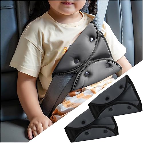 2 ajustadores de cinturón de seguridad de automóvil, protector de cinturón de seguridad con clip para niños, ajustadores de hombro para cinturón de