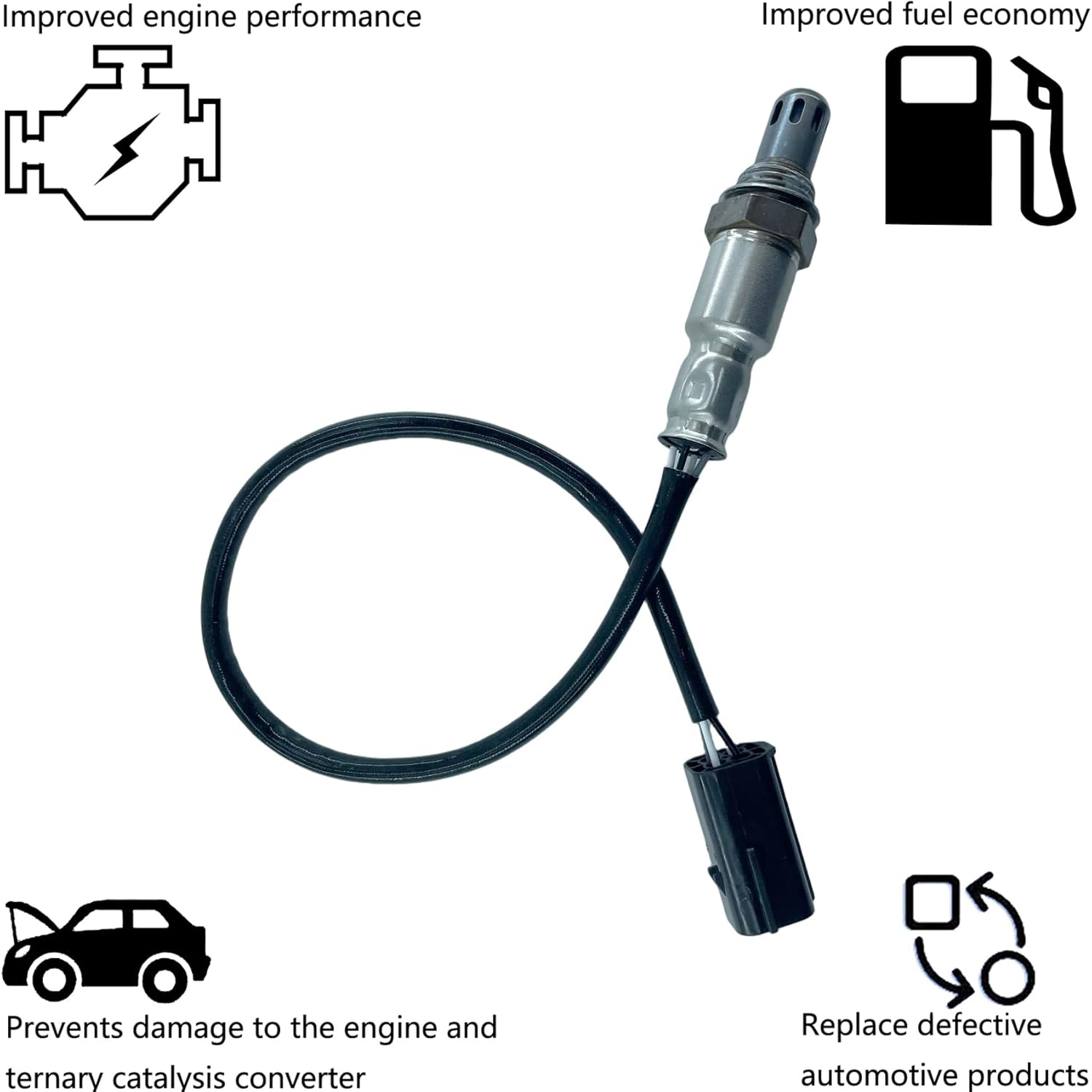 Downstream Rear O2 Oxygen Sensor Replacement for Nissan 2007 2008 2009 2010 2011 2012 Sentra 2.0L 2.5L Versa 1.8L,Replaces#234-4380 15370 75-3903 ES11073