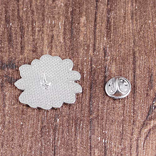 Image of Cute Metal Badge White Daisy Flower Spring Enamel Lapel Pin Brooches