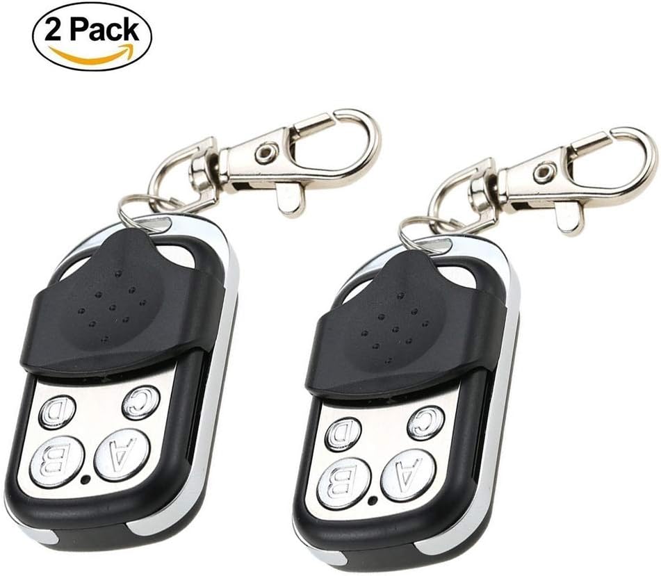 Windfally Universal Remote Control Cloning,Learning Garage Door Opener 4Channel Universal Gate Garage Door Remote Control for 433mhz Old Key Replacement-2 Packs