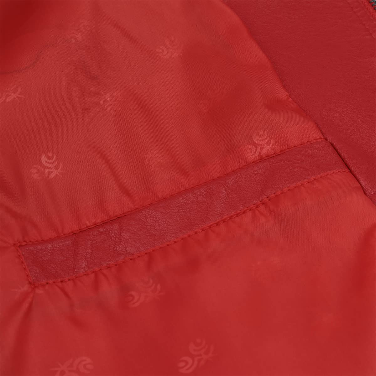 Sliktaa - Chaqueta de cuero sintético para hombre, ecológica, de invierno, de cuello alto, de entretiempo, acolchada, tipo motero, piloto, con cremallera, informal, moderna, clásica