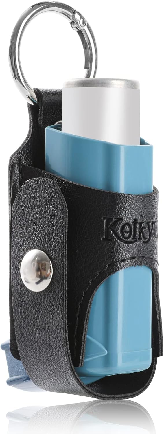 Koikyu Asthma Inhaler Holder Carrying Holder PU Leather Travel Holder