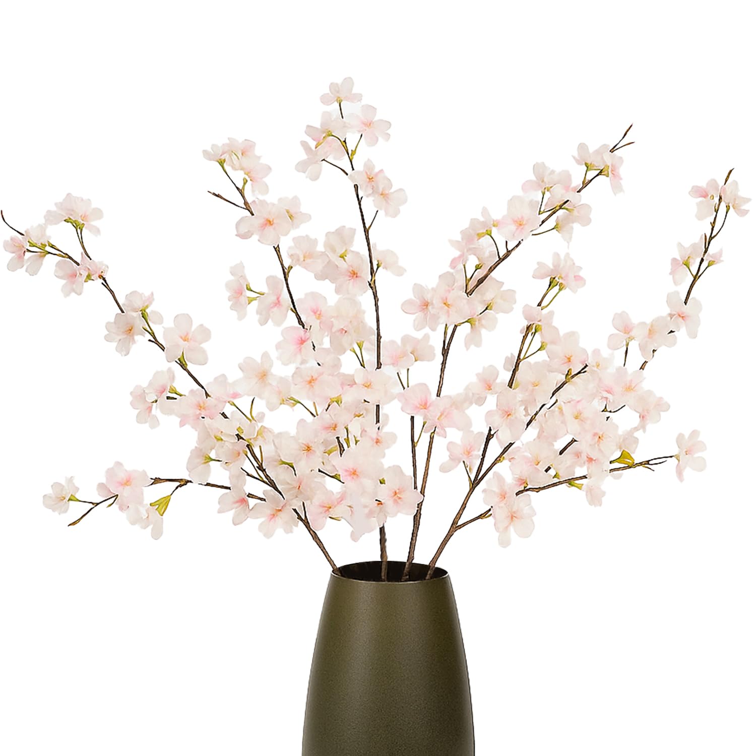 DILATATA Rami Di Ciliegio Artificiali 48 Cm – 5 Steli Con Fiori Bianco/Rosa In Seta Per Decorazione Casa E Matrimonio - 3