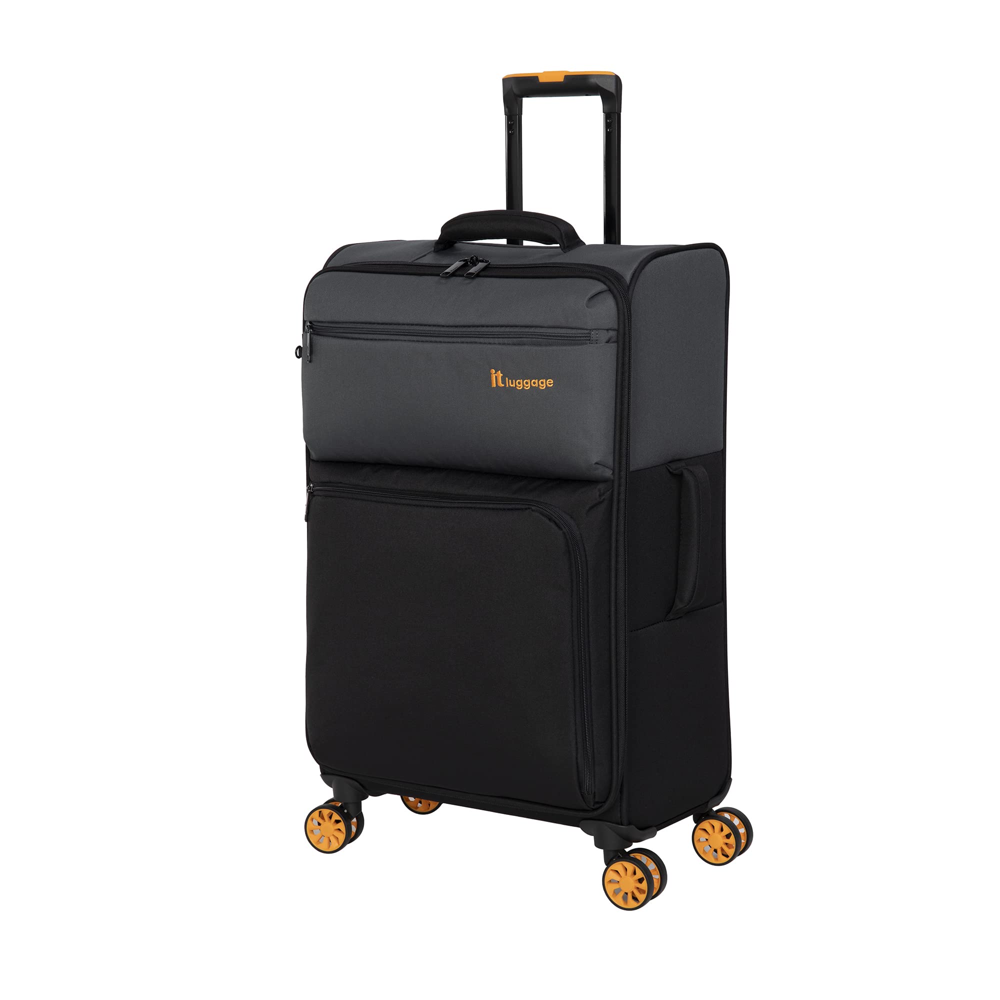 it luggageDuo-Tone 27" Softside Checked 8 Wheel Spinner, Pewter/Black