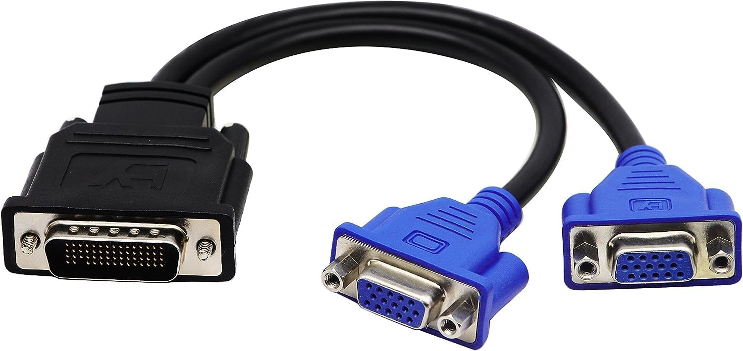Amazon.com: Toptekits DVI-I DVI 24+5 Male to Dual 2 VGA Female Monitor ...