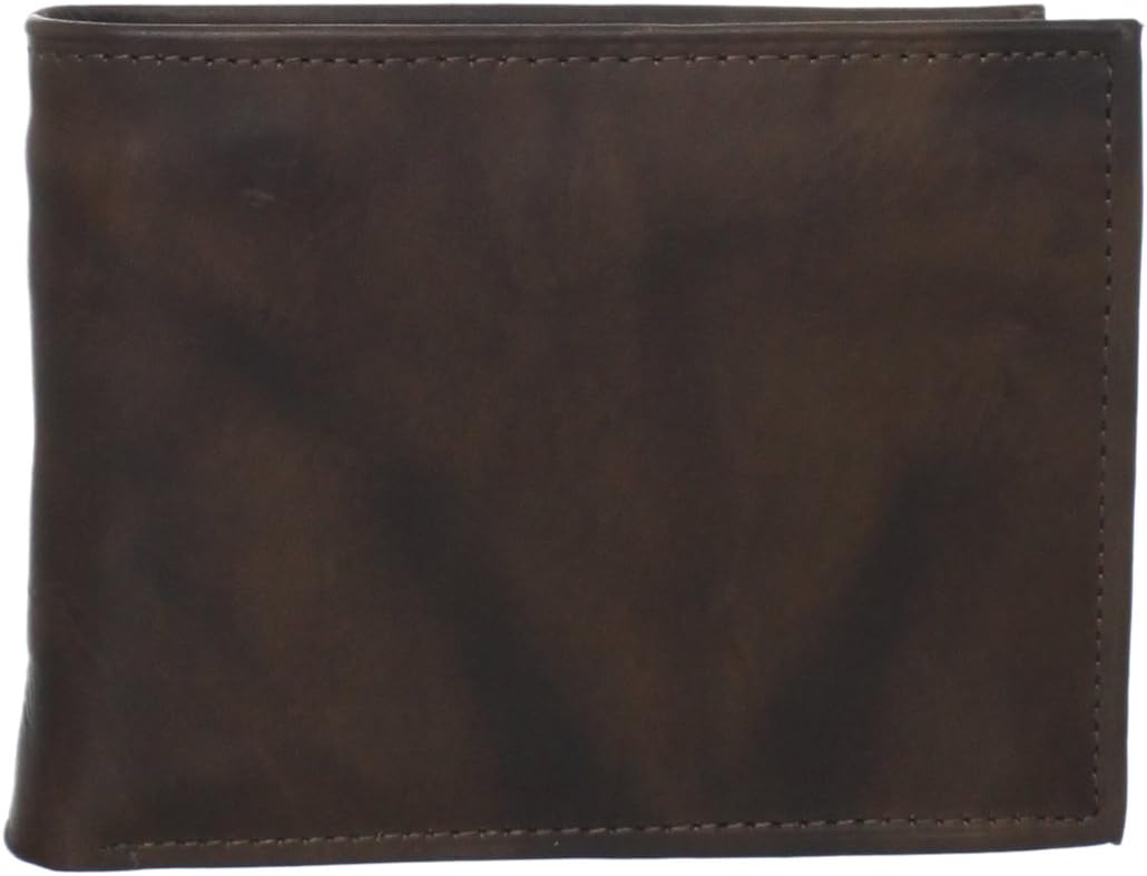 Rolfs Men's Black Brass Zip Coin Pocket Wallet