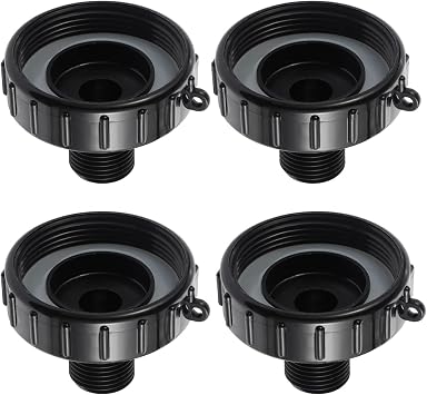 250-gallon IBC tote drain adapter, Water Hose Male Adapter for Garden Hose, Food Grade IBC Drain Adapter 2.44 Fine Thread 3/4-inch male G-type hose, four pack