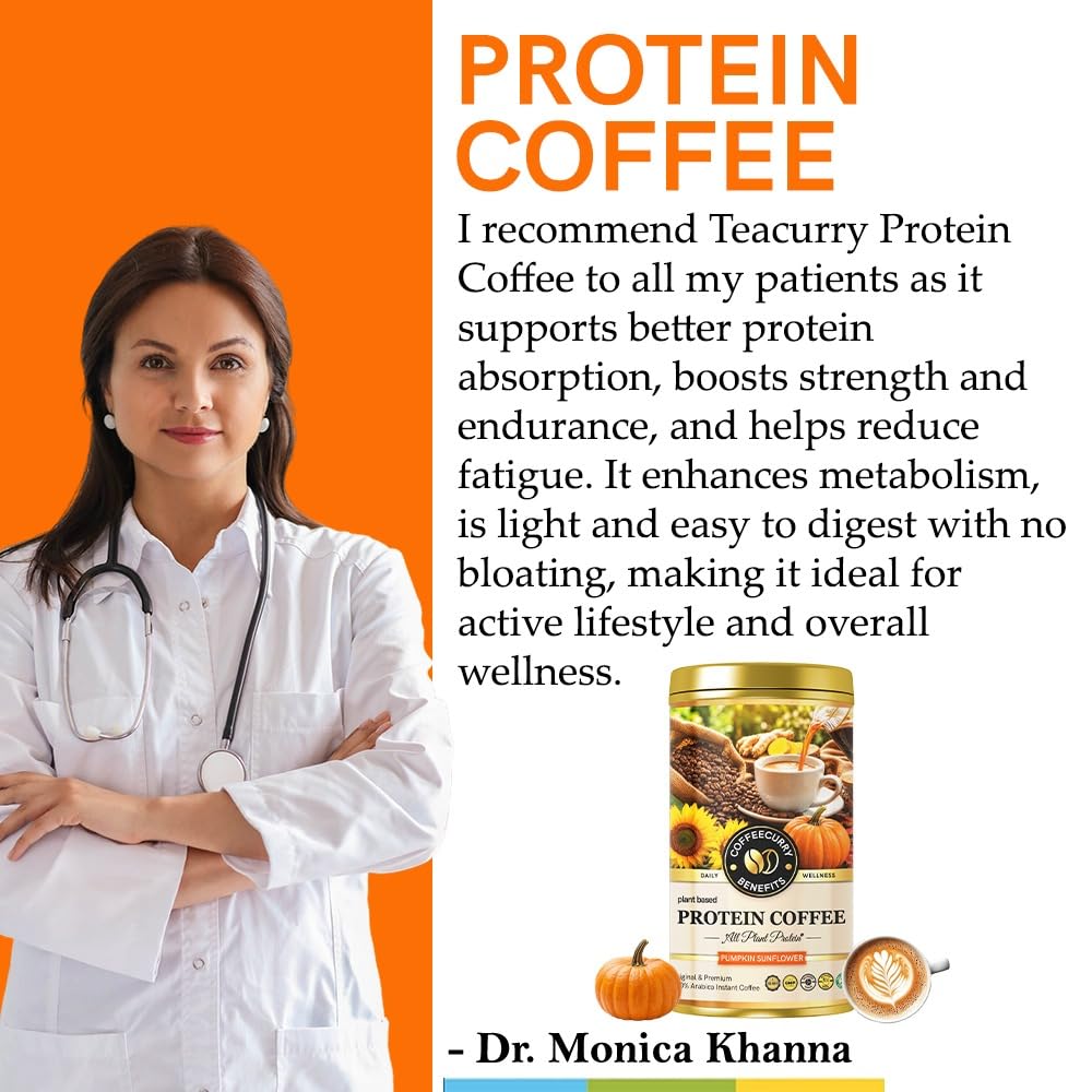 Coffeecurry Protein Instant Coffee (65 Gram) - Supports Protein Absorption, Energy, & Metabolism | Plant Based |Daily Energy Coffee Blend — Amazon image 2