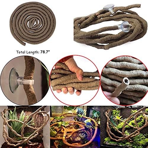 Hamiledyi Bearded Dragon Tank Accessories Lizard Hammock Adjustable Leash Bat Wings Reptile Plants Hanging Fake Vines Tank Habitat Decor for Climbing Chameleon Lizards Gecko Snakes - Image 6
