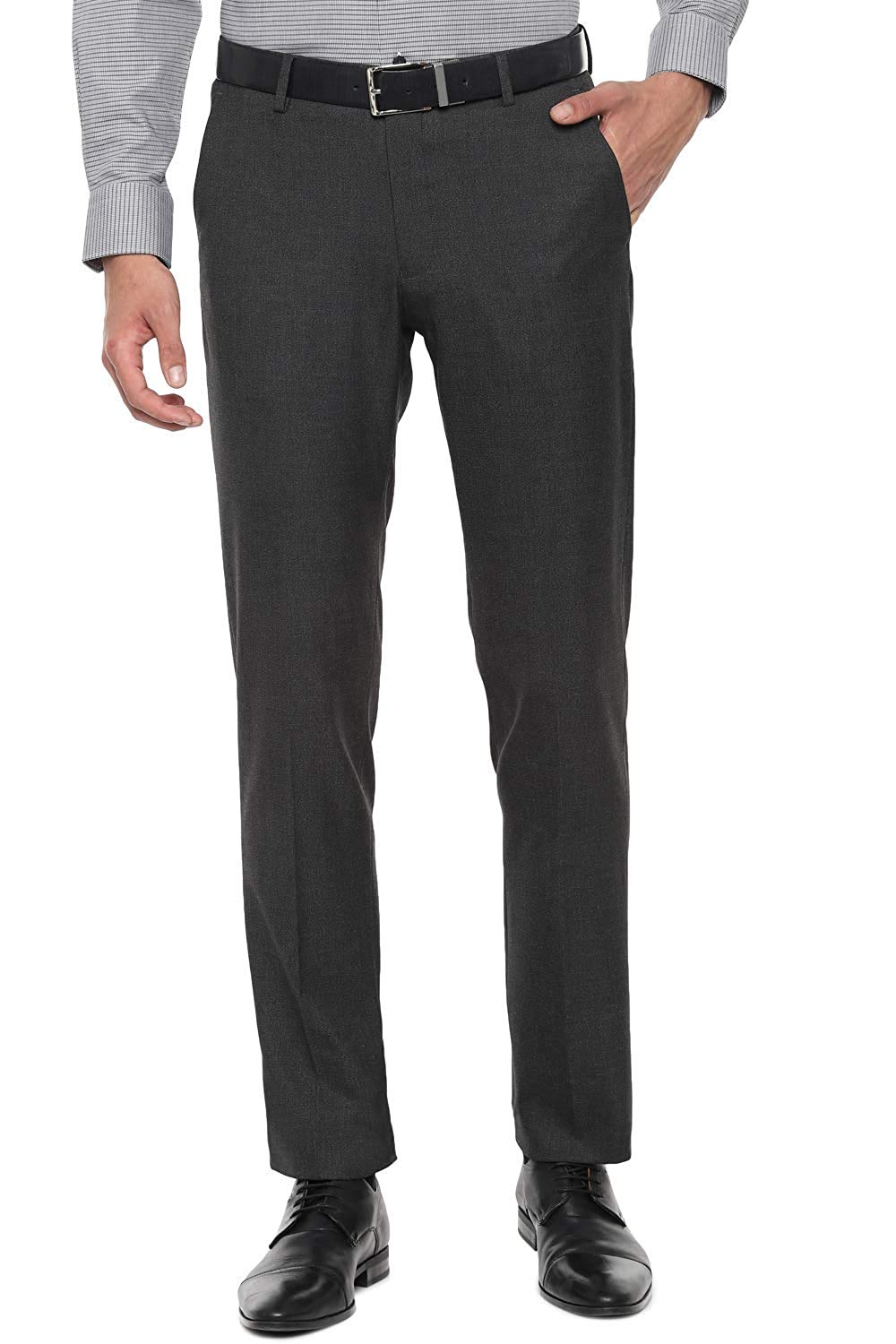 protip Men's Slim FIT Premium Formal Trousers Pants (Charcoal Grey)-picture-51