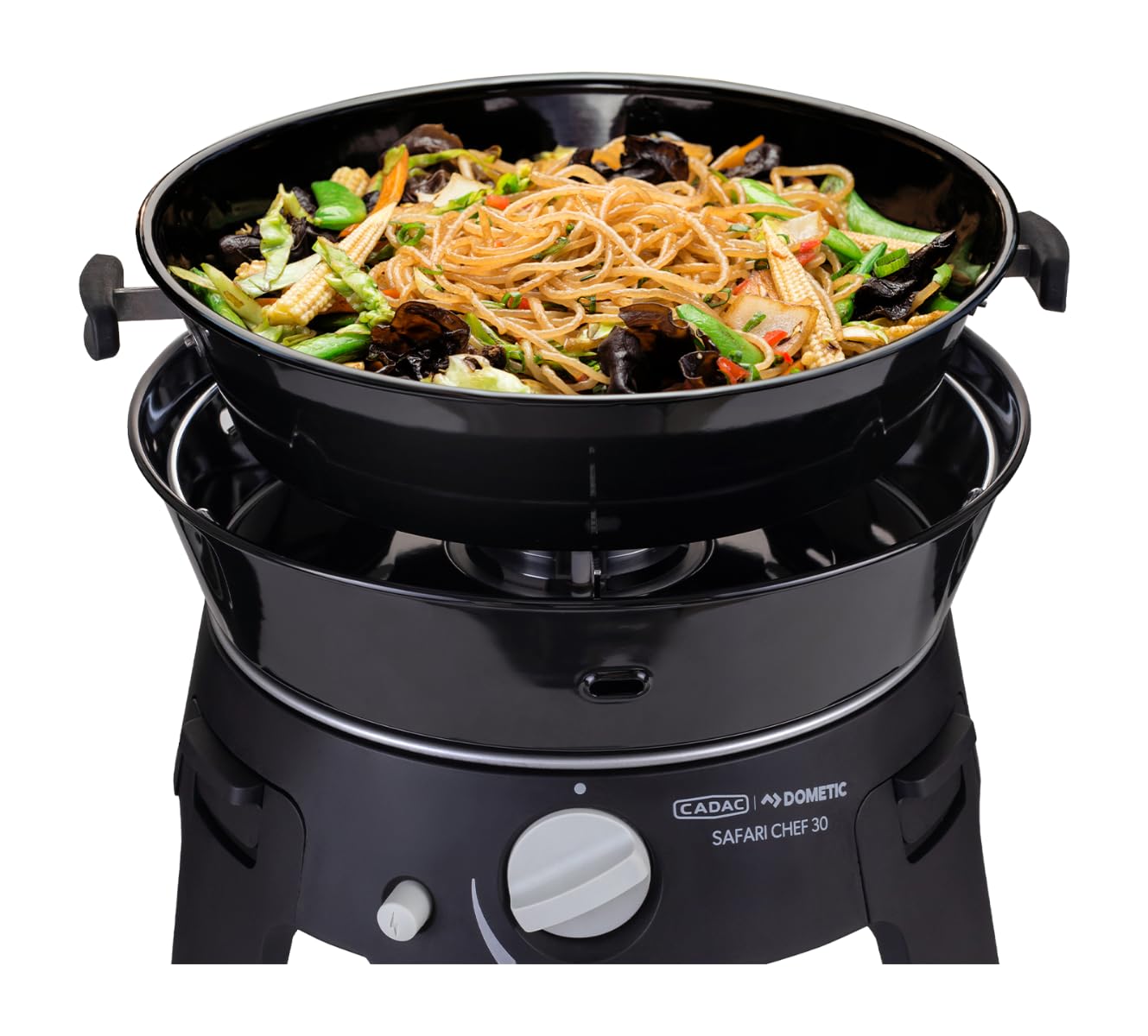 CADAC - Safari Chef 30 HP Combo - Barbecues portables - Revêtement céramique GreenGrill - Incl. Housse de protection - Camping - Les incontournables du barbecue - Utilisation en extérieur