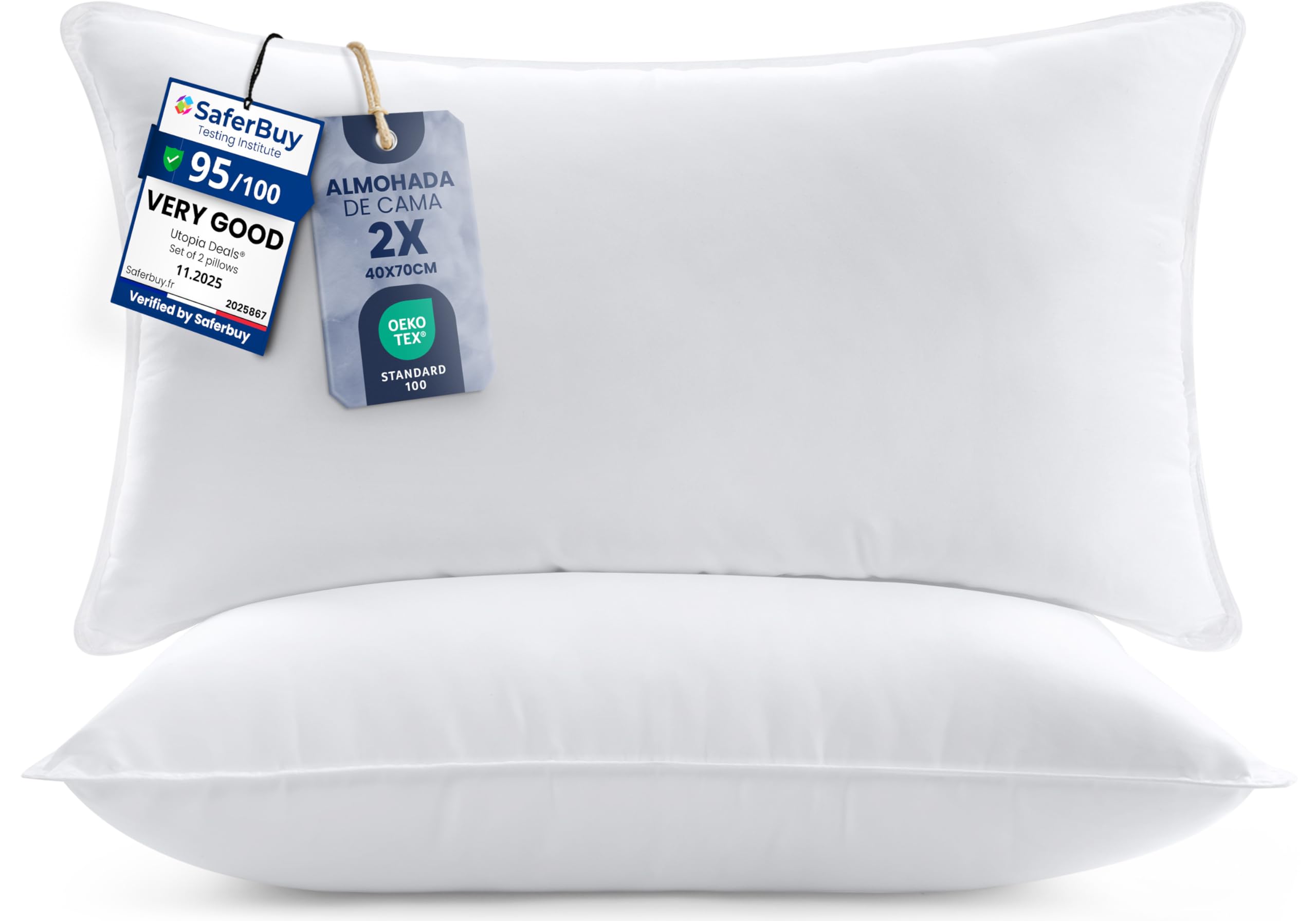 Almohadas Utopia Bedding: Sueño Cómodo con Fibra Suave