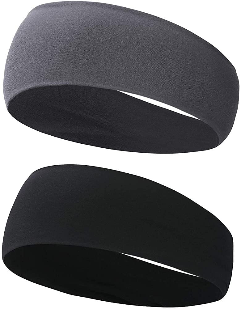 2 Pack Running Headbands for Men Sweatbands Sports Sweat Bands Workout Thin Fitness Gym Yoga Headband Men - Athletic Headbands Men Cycling Sweat Band, (Black Grey) (B0CCSL69S2) Amazon Price History, Amazon Price Tracker