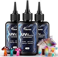 TQELFSS 300g Crystal Clear UV Resin Kit - Odorless Fast Curing Epoxy, Upgraded No-Mix Formula for Crafts & Jewelry (100g x 3)