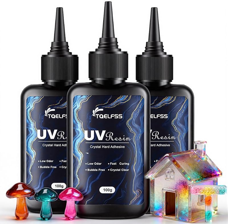 300 g de resina UV transparente como el cristal, de curado rápido (100 g*3)