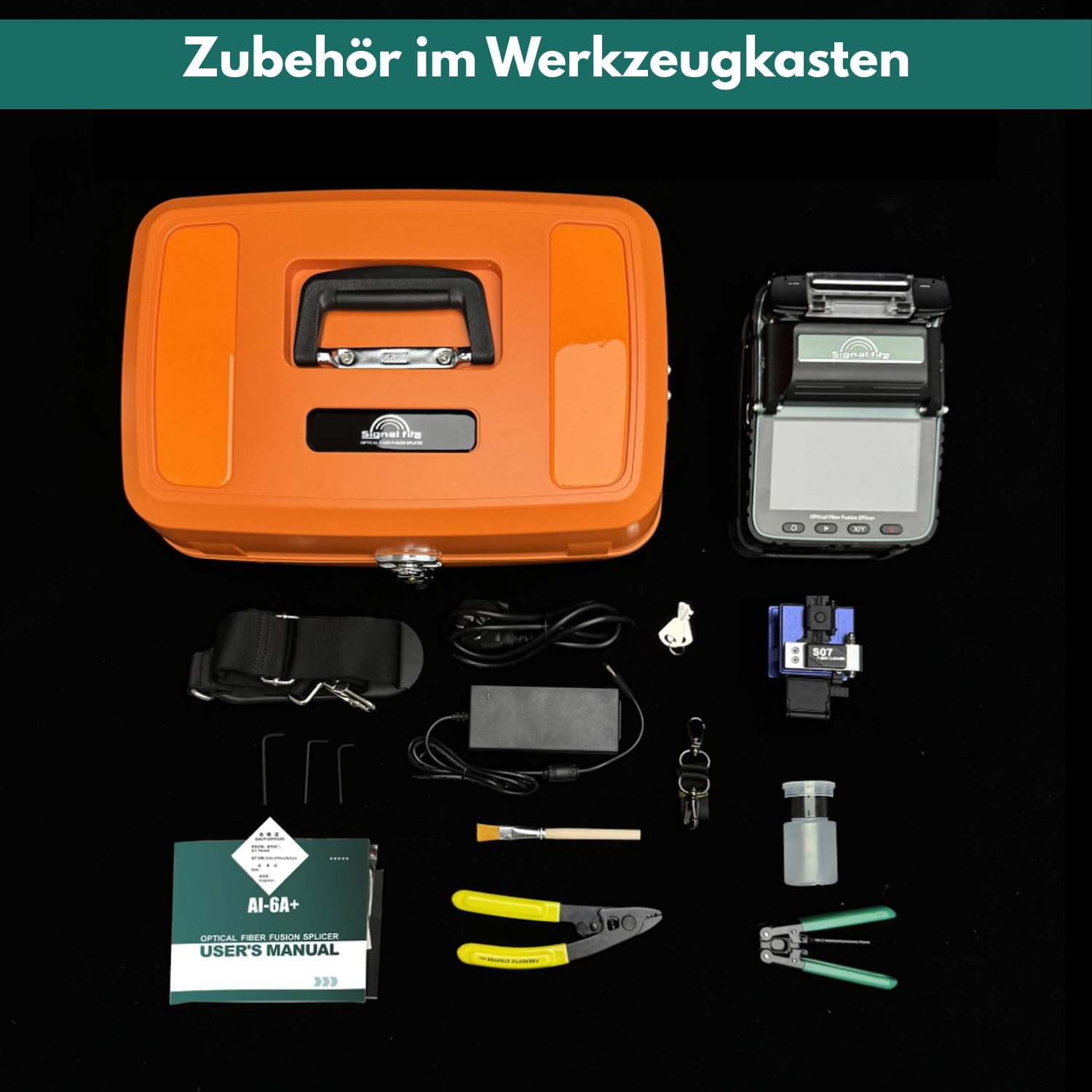 Neues Modell AI-6A+ Fusion Splicer Glasfaser Spleißgerät Automatisches LWL Fusionsspleißgerät-Kit Kernausrichtung mit 6 Motoren 8s Spleißen 18s Aufheizen