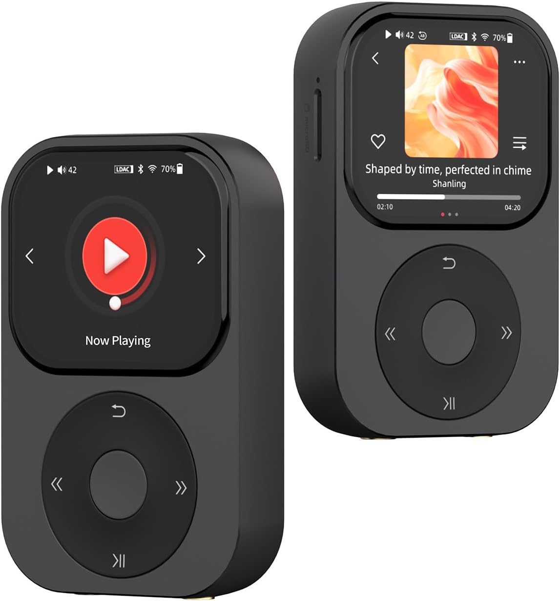 SHANLING Q2 HiFi MP3 Player Lossless Music Player, 4X CS43131 DAC, 768kHz/32bit DSD512, 3.5mm + 4.4mm Jack, Bluetooth 5.2 LDAC/aptX HD, Support 2TB TF Card, Digital Audio Player Black-Gray