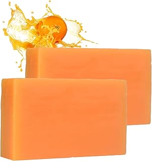 Brightening Lemon Turmeric & Kojic Acid Soap, All Natural Brightening Lemon Turmeric & Kojic Acid Soap Bar,Natural Turmeric Soap Bar,Kojic Acid Soap for Face & Body (2 Pcs)