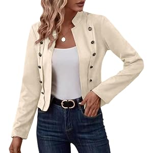 Blazer Jackets for Women Trendy Double Breasted Cropped Faux Suede Jacket Open Front Dressy Casual Blazers