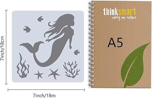 Miniatura 9 de GORGECRAFT Plantilla de tortuga marina, 2 plantillas de tortuga de 7.1 x 7.1 in, cuadrado de plástico, reutilizable, plantilla de dibujo para pintar